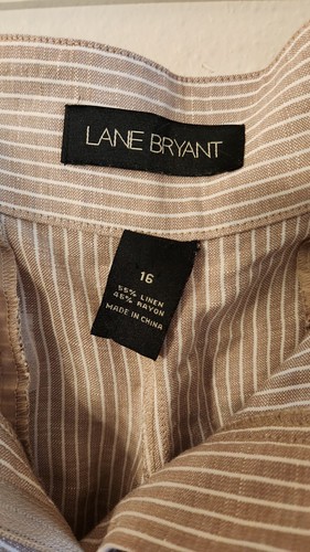 Lane Bryant Leinenmischung Hose weites Bein Gr. 16 Taschen atmungsaktiv Boho klassisch - Bild 3 von 11