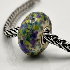 TROLLBEADS Authentic TrollStone LAA 925S Yellow Purple Green Blue Confetti