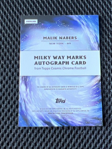2024 Topps Cromo Cósmico Vía Láctea Marcas Malik Nabers #MWM-MN Naranja 19/25 Automático - Imagen 3 de 4