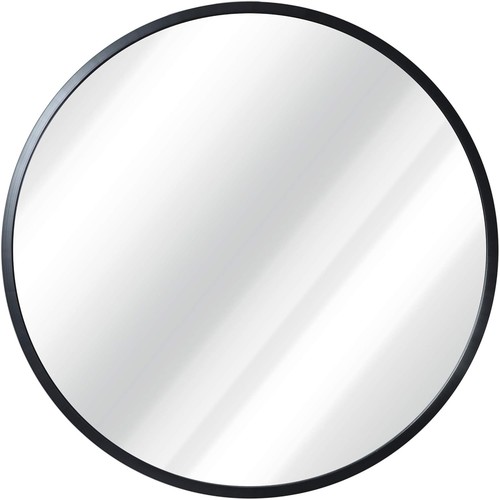 Handcrafted 20-Inch Matte Black Round Mirror – Perfect for Bathroom & Entryway - Picture 7 of 10