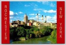 Postcard Genesee River and Kodak Corporate Office, Rochester, New York T10