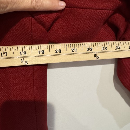 Zara Wollmischung Maskuliner Mantel Jacke Burgunderrot Smart Wintermantel Medium - Bild 6 von 8