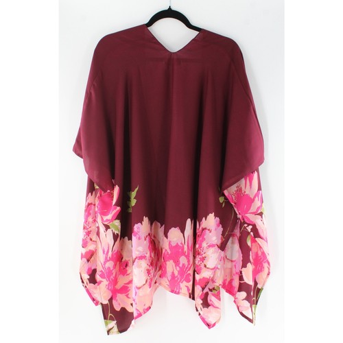 Vince Camuto Border Floral Tacked Ruana Topper Top #K234 - Bild 2 von 2