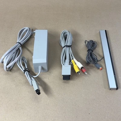 Nintendo Wii OEM Cord Bundle Power Supply AV Cable Sensor Bar Genuine Tested - Image 1 of 4