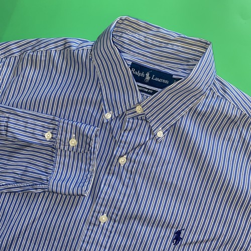 Camicia uomo Ralph Lauren personalizzata manica lunga abbottonata grande striscia blu