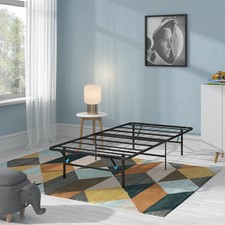 Black No Tool Assembly Foldable Bed Frame