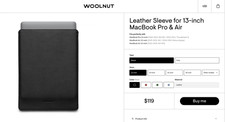 Woolnut Genuine Leather Sleeve for 13-inch MacBook Pro/Air Black