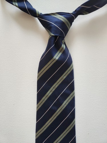 ENZO BELLA 100% Italian Silk Necktie Striped Tie High End Made in Italy - Picture 1 of 4