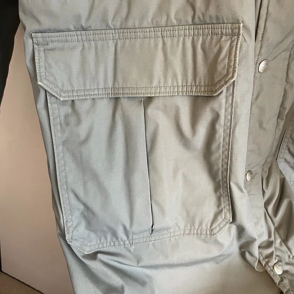 Vintage 90s LL Bean Trench Coat Wool Liner Mens XXL Made in USA Green Zip Snaps - Image 4 of 4