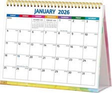 2026 Desk Calendar - Standing Flip 2026 Desktop Calendar, 10" x 8", Jan 2026 - D