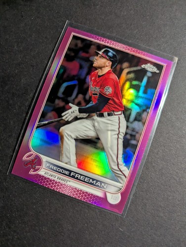 2022 Topps Chrome Pink Refractor Freddie Freeman #14 Braves - Picture 3 of 4