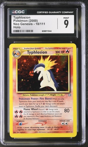CGC 9 MINT Typhlosion 2000 Neo Genesis 18/111 Holo Pokemon Card - Picture 1 of 2