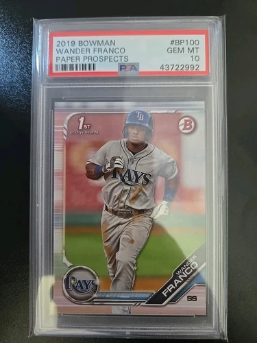 2019 Bowman Wander Franco Paper 1st Prospect #BP100 PSA 10 GEM MINT Rays