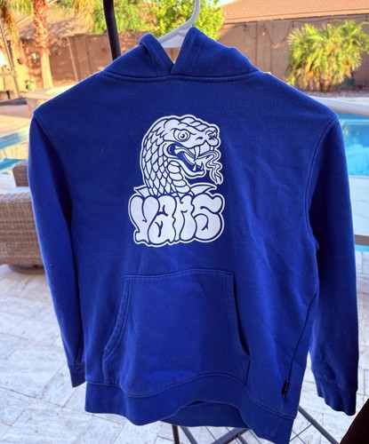 Vans Youth Boys Small Medium Blue Hoodie Sweatshirt Vans Logo Dragon - Picture 3 of 8