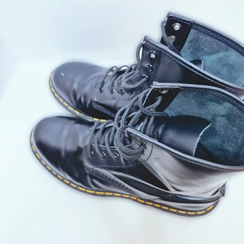 Dr. Martens 1460W Smooth Black Leather Lace-Up Women's Boots 11 US Classic Style - Picture 5 of 9