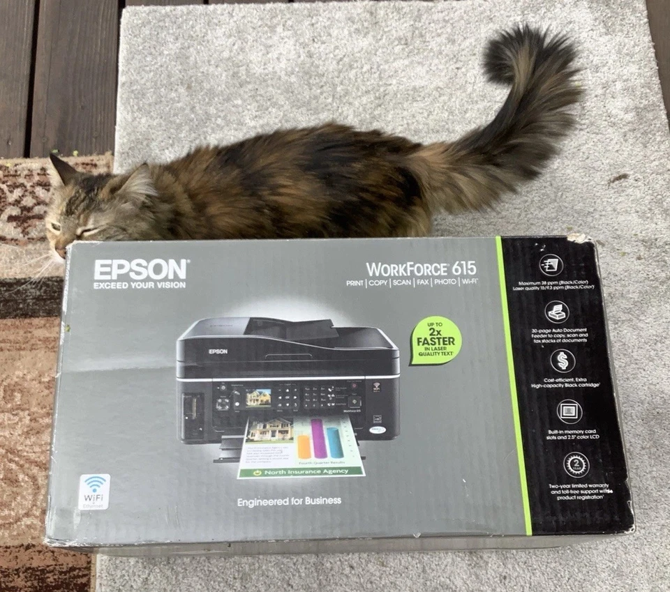 Epsom Workforce615 Wireless Color Inkjet All-in-One Printer, Copier,Fax, Scanner - Image 2 of 4