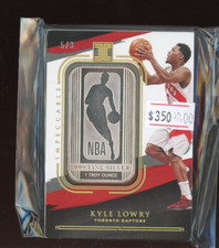 2020-21 Panini Impeccable Kyle Lowry 1 oz .999 Fine Silver Bar 5/8 Logoman