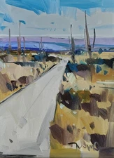 Countryside Rural Landscape Road Art PRINT Painting By Artist Jose Trujillo