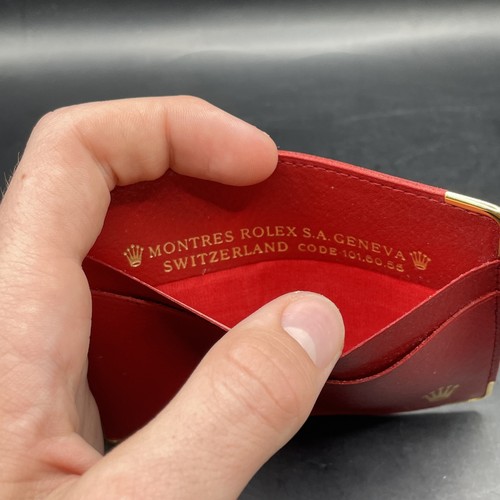 Rolex Red Leather Cardholder Card Wallet Montres Switzerland Montres 101.60.55 - Picture 13 of 14