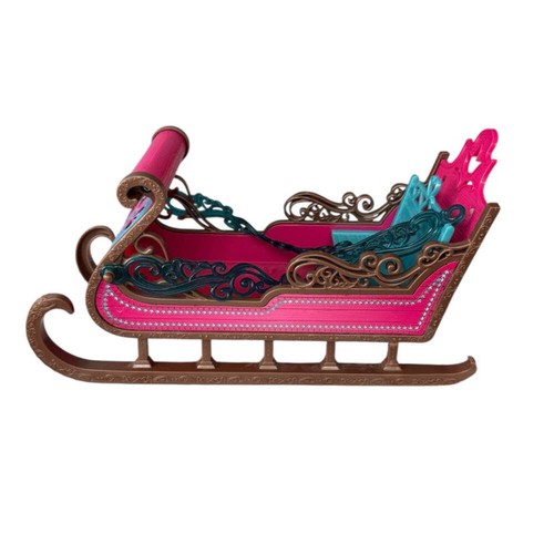 Trineo real de Disney Frozen, de Mattel, fucsia y turquesa. Usado con - Imagen 8 de 10