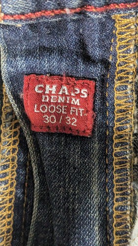 Jeans larghi vintage Y2K Chaps Ralph Lauren lavaggio pietra skater hip hop 30x32 nuovi con etichette - Foto 8 di 13