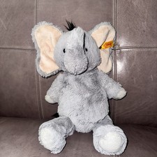 Steiff Elephant Plush 12  Black Tuft Stuffed Animal Toy Germany Original Ear Tag