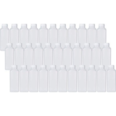16 Oz Empty Plastic Juice Bottles Tamper Evident Caps 33 Pack Drink Containers