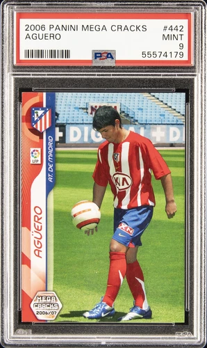 2006 PANINI MEGA CRACKS #442 AGUERO PSA 9