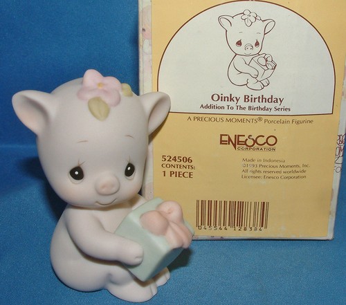 Precious Moments Figurine: 524506 Oinky Birthday (2.5") - Picture 3 of 3