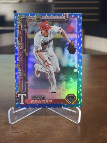 2025 Topps Holiday - Corey Seager #H125 - Luces navideñas azules metálicas - Imagen 1 de 2