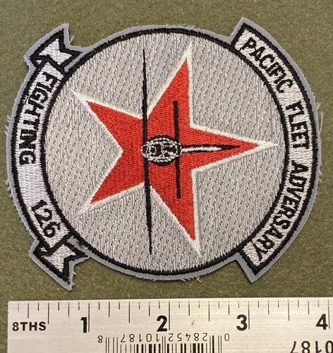 Aviación de la Marina de los Estados Unidos, 126º cuadrado. Adversario de la Flota del Pacífico, parche bordado, NOS - Imagen 2 de 4