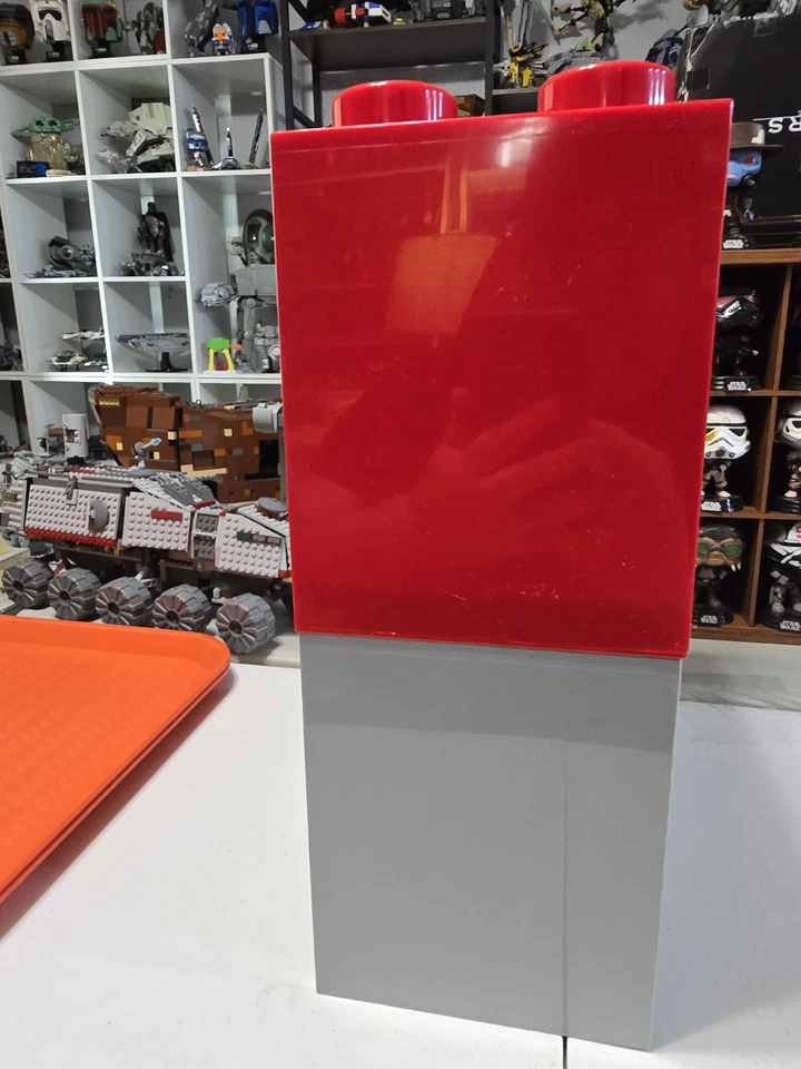 Lego 2 LARGE Brick Shelf Set Red & GREY Lego Decor Office Kids Play Room  - Image 3 of 4