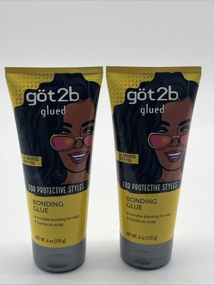 2pk Got2b Glued Bonding Glue,For Protective styles,Gentle on Scalp,Wig Glue 6oz