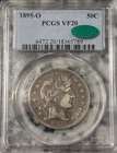 1895-O Barber Half Dollar 50c PCGS & CAC VF20 UNDERGRADED