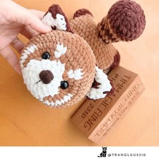 Crochet Red Panda Plush Toy, Handmade Amigurumi Animal