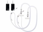 2 cordons tour de cou pour smartphone - coloris blanc / métal argenté - St. Leo