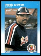 Reggie Jackson 1987 Fleer #84 California Angels FREE SHIPPING AutographDen