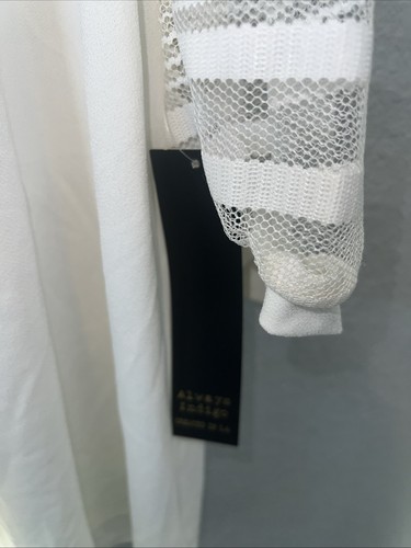 NWT Always Indigo Women's Blouse Size 2X White - Scoop Neck, Puff Sleeve - Picture 3 of 9