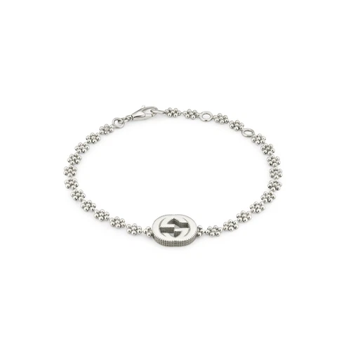 Gucci YBA481687001 925 sterline d'argento Bracelet with Interlocking G mot