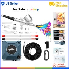 Airbrush Kit with Compressor Dual Action 40 PSI for Nails Makeup Art DIY