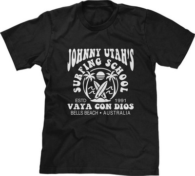 Johnny Utah Surfing 90s Movie Vaya Con Dios Bells Beach Satire Fan Art Mens Tee