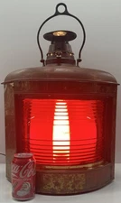 Antique Lovell Oil Lamp Brass COPPER LANTERN Nautical Ship Boat ELECTRIFIED 24"