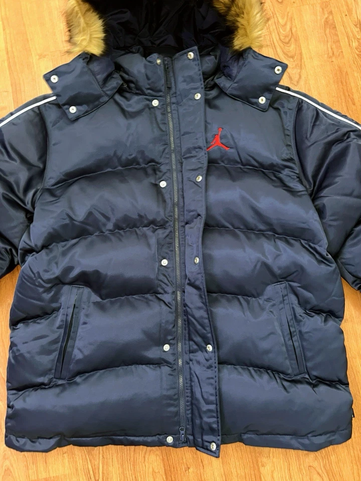 Jordan X Supreme FW24 Puffer Jacket Heavyweight Blue Red HF0828-410 Men 2XL TALL - Image 3 of 4