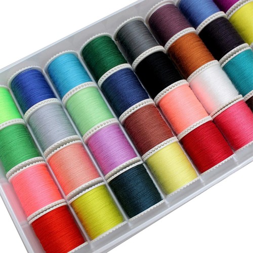 Sewing Thread Kit 60Pcs Polyester Mini Bobbins Spool Assorted Color Mending Tool - Picture 18 of 24
