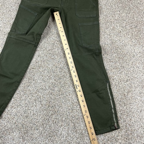 J Brand Women's 27 Mid Rise Ankle Zip Skinny Utility Green Cargo Pants - Picture 12 of 13