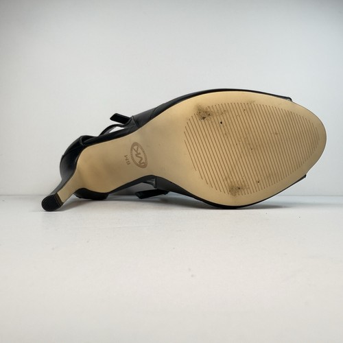 Women’s Michael Kors Black Leather Peep Toe Boots 6 - Picture 7 of 19