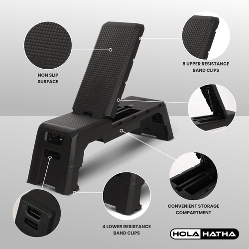 HolaHatha Multifunctional Fitness Aerobic Deck w/Internal Storage(Open Box) - Picture 5 of 12