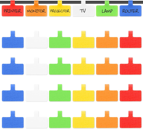 Etiquetas para Cables 24 Piezas Grandes Reutilizables Multicolor para Organizar - 第 8/12 張圖片