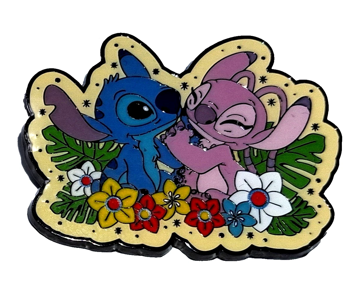 Loungefly Disney Stitch & Angel Floral Portrait Mystery Box Pin - Love
