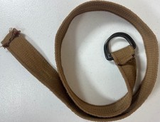    FLAW SEE PICS Men's Tan Brown Canvas Web Belt D-Ring Buckle Adjustable Casual